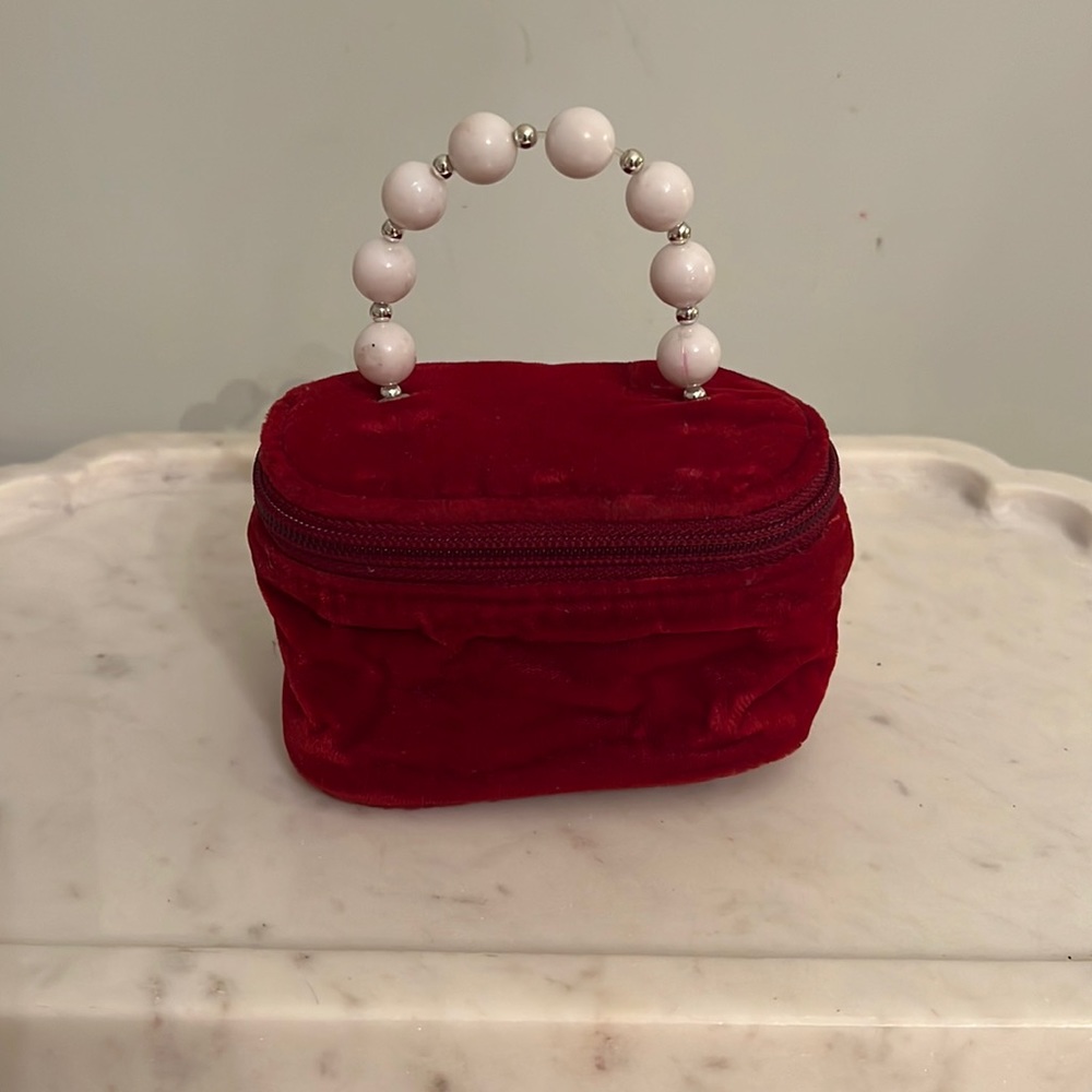 Vintage Burgundy Mini Girl Hand Bag